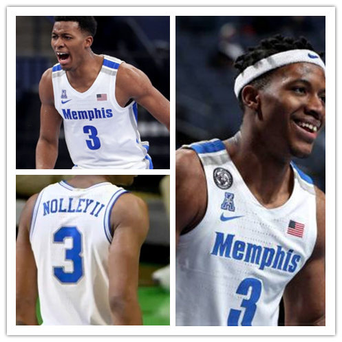 Mens Memphis Tigers #3 Landers Nolley II Nike 2020 White Memphis College Basketball Jersey
