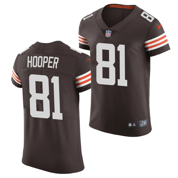 Mens Cleveland Browns #81 Austin Hooper Nike Brown Home Vapor Limited Jersey