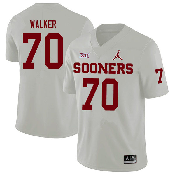 Mens Oklahoma Sooners #70 Brey Walker White Jordan College Football Game Jersey