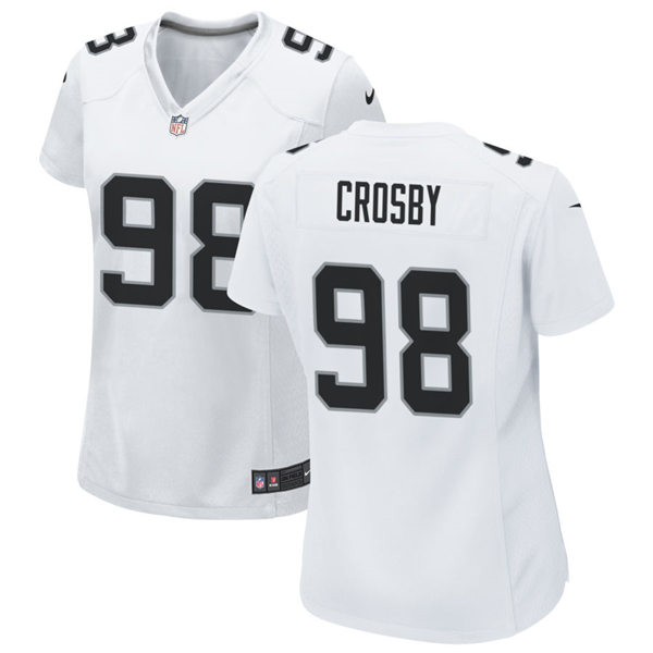 Womens Las Vegas Raiders #98 Maxx Crosby Nike White Vapor Limited Jersey  