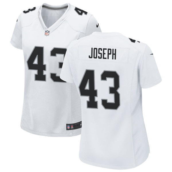 Womens Las Vegas Raiders #43 Karl Joseph Nike White Vapor Limited Jersey  