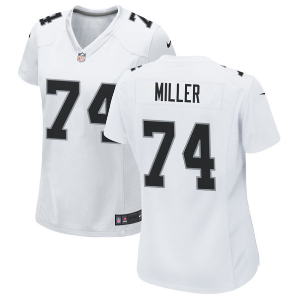 Womens Las Vegas Raiders #74 Kolton Miller Nike White Vapor Limited Jersey  
