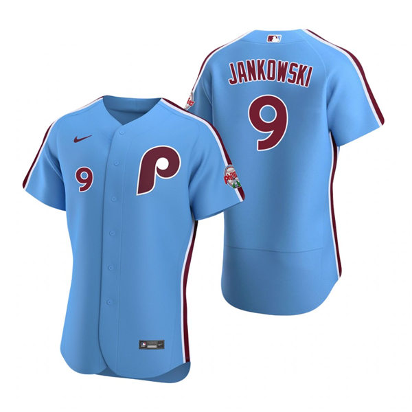 Mens Philadelphia Phillies #9 Travis Jankowski Nike Light Blue Alternate Jersey