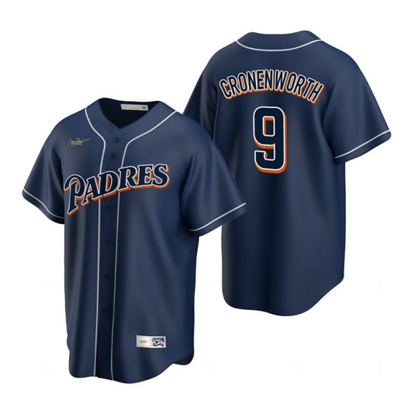 Mens San Diego Padres #9 Jake Cronenworth  Nike Navy Cooperstown Collection Jersey