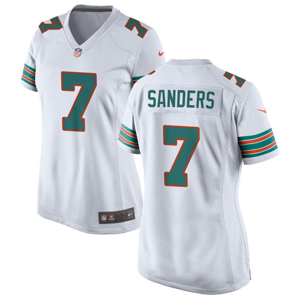 Womens Miami Dolphins #7 Jason Sanders Nike White Retro Alternate Vapor Limited Jersey