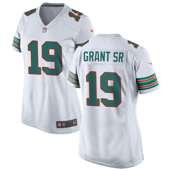 Womens Miami Dolphins #19 Jakeem Grant Sr Nike White Retro Alternate Vapor Limited Jersey