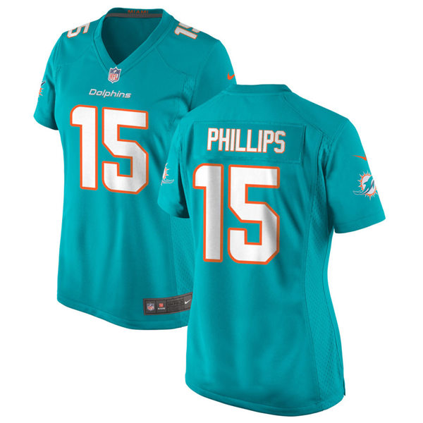 Womens Miami Dolphins #15 Jaelan Phillips Nike Aqua Vapor Limited Jersey