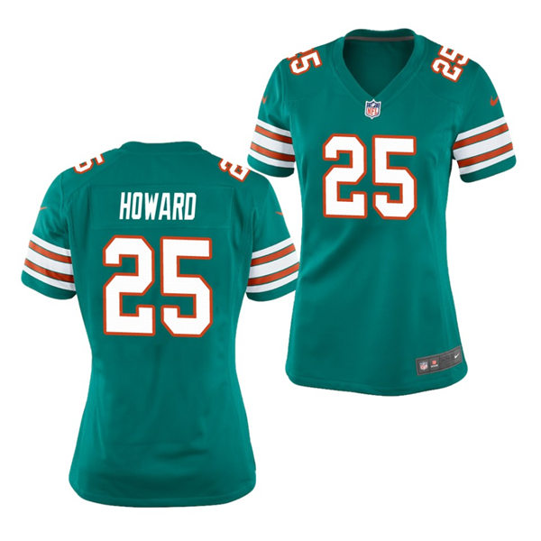 Womens Miami Dolphins #25 Xavien Howard Nike Aqua Retro Alternate Vapor Limited Jersey