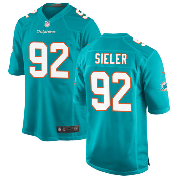 Mens Miami Dolphins #92 Zach Sieler Nike Aqua Vapor Limited Jersey