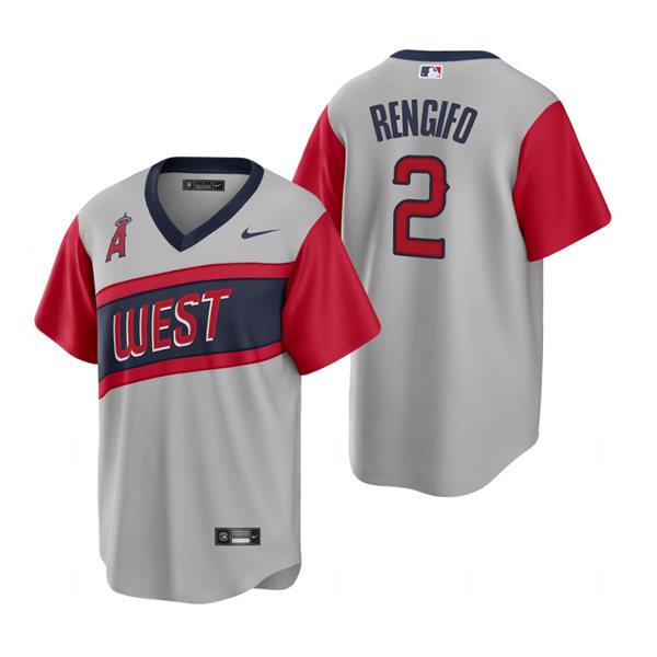 Mens Los Angeles Angels #2 Luis Rengifo Nike Gray 2021 Little League Classic Jersey