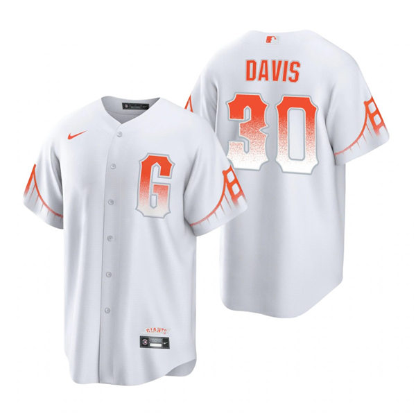 Mens San Francisco Giants #30 Chili Davis Nike White 2021 San Francisco City Connect Jersey