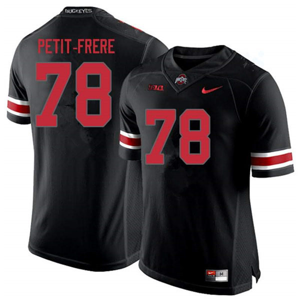 Mens Ohio State Buckeyes #78 Nicholas Petit-Frere Nike Blackout College Football Game Jersey