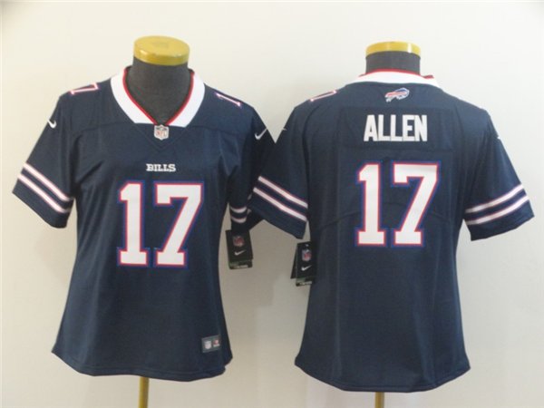 Womens Buffalo Bills #17 Josh Allen  Nike Navy Inverted Legend Jersey