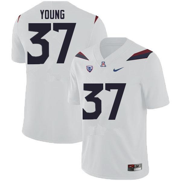Mens Arizona Wildcats #37 Jaydin Young Nike White College Football Game Jersey