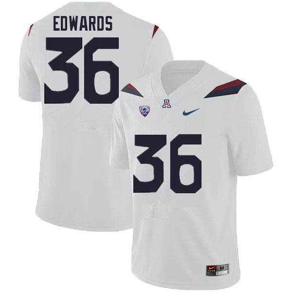 Mens Arizona Wildcats #36 RJ Edwards Nike White College Football Game Jersey