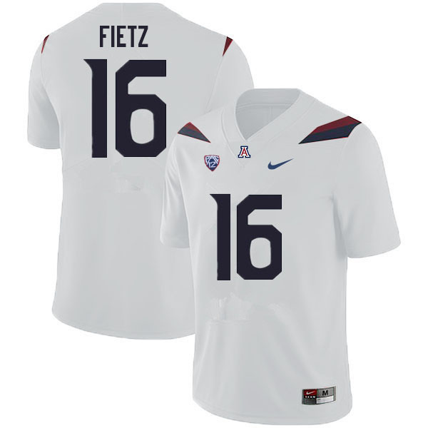 Mens Arizona Wildcats #16 Cameron Fietz Nike White College Football Game Jersey