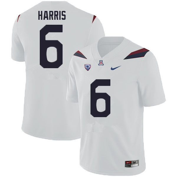 Mens Arizona Wildcats #6 Jason Harris Nike White College Football Game Jersey