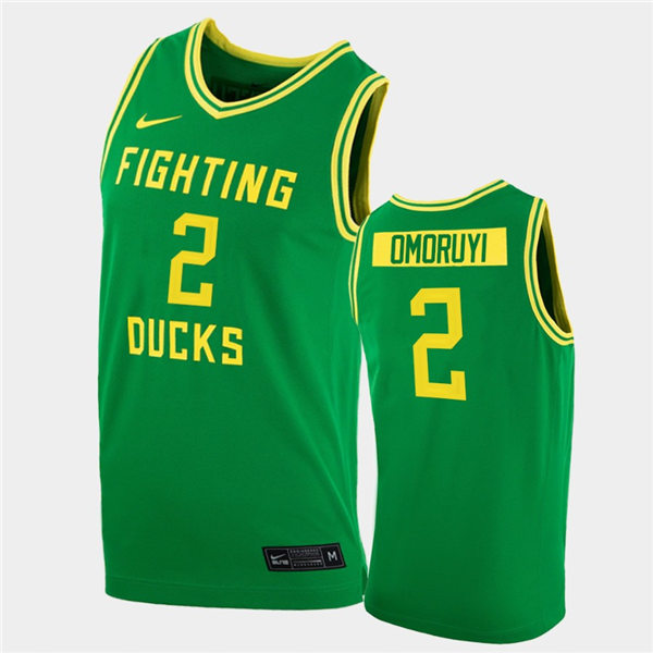 Mens Oregon Ducks #2 Eugene Omoruyi Nike Green College Fighting Ducks Basketball Game Jersey