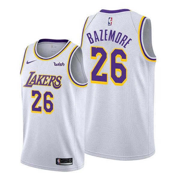 Mens Los Angeles Lakers #26 Kent Bazemore Nike White Association ...