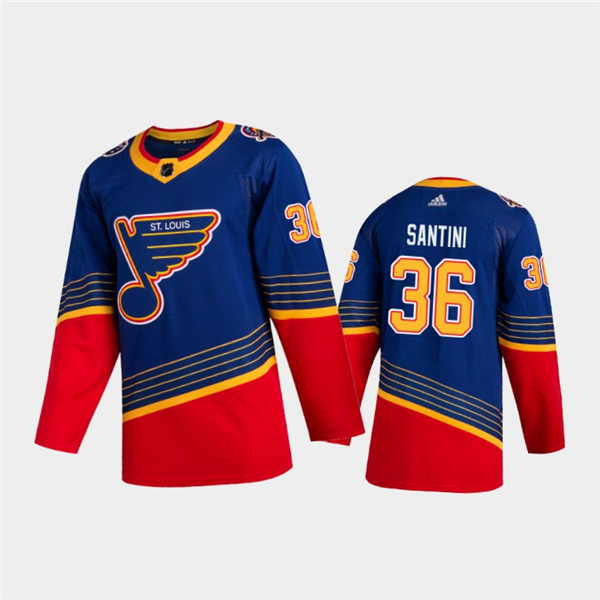 Mens St. Louis Blues #36 Steven Santini adidas Blue Retro 1990's Jersey