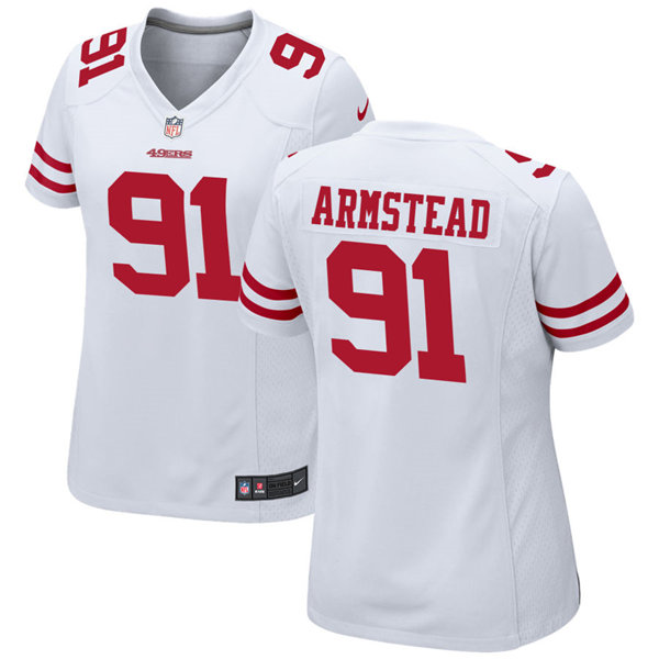 Womens San Francisco 49ers #91 Arik Armstead Nike White Limited Player Jersey 
