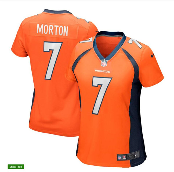 Womens Denver Broncos Retired Player #7 Craig Morton Nike Orange Limited Player Jersey