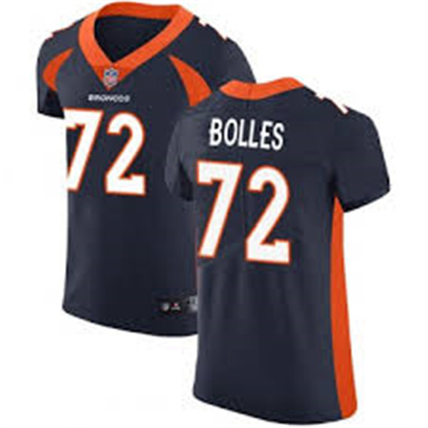 Mens Denver Broncos #72 Garett Bolles Nike Navy Vapor Untouchable Limited Jersey