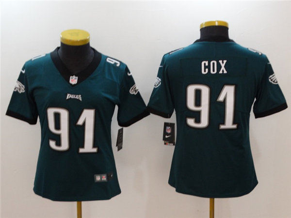 Womens Philadelphia Eagles #91 Fletcher Cox Nike Midnight Green Limited Jersey 