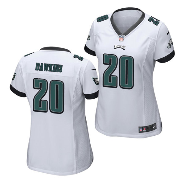 Womens Philadelphia Eagles Retired Player #20 Brian Dawkins Nike White Limited Jersey 