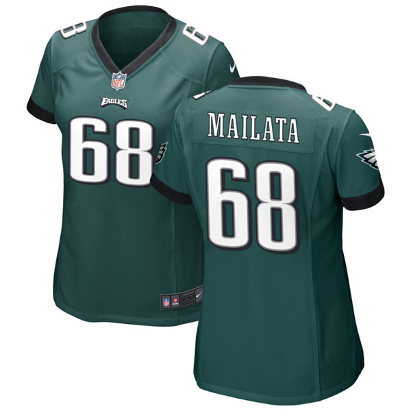 Womens Philadelphia Eagles #68 Jordan Mailata Nike Midnight Green Limited Jersey 