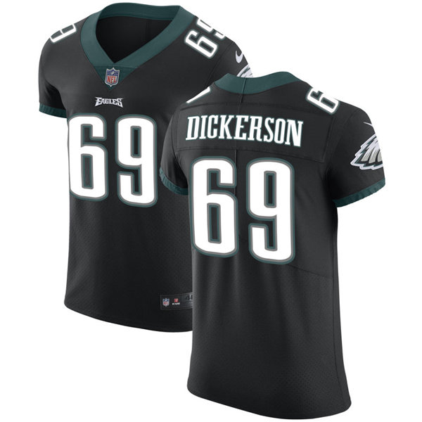 Mens Philadelphia Eagles #69 Landon Dickerson Nike Black Vapor Limited Jersey 