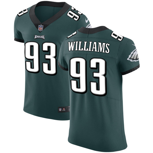 Mens Philadelphia Eagles #93 Milton Williams Nike Midnight Green Vapor Limited Jersey 