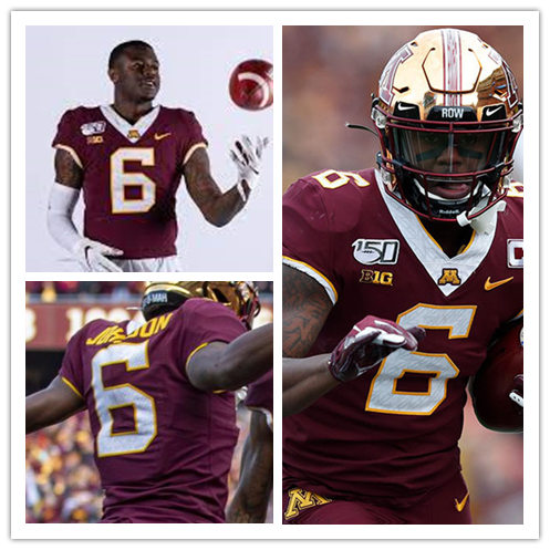 Mens Minnesota Golden Gophers #6 Tyler Johnson 2020 Maroon White Nike Untouchable Game Football Jersey