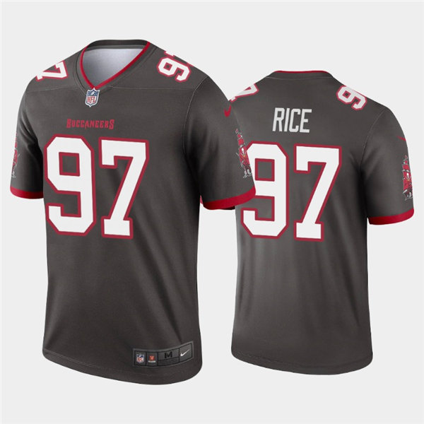 Mens Tampa Bay Buccaneers Retired Player #97 Simeon RiceNike Pewter Alternate Vapor Limited Jersey