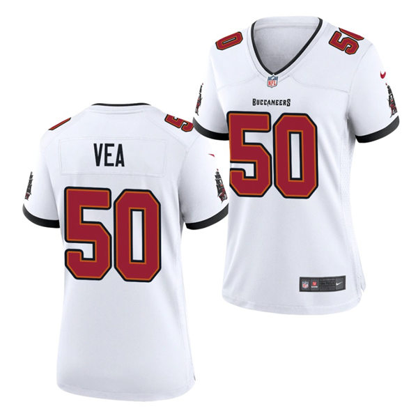 Womens Tampa Bay Buccaneers #50 Vita Vea Nike Road White Limited Jersey