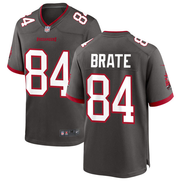 Mens Tampa Bay Buccaneers #84 Cameron Brate Nike Pewter Alternate Vapor Limited Jersey