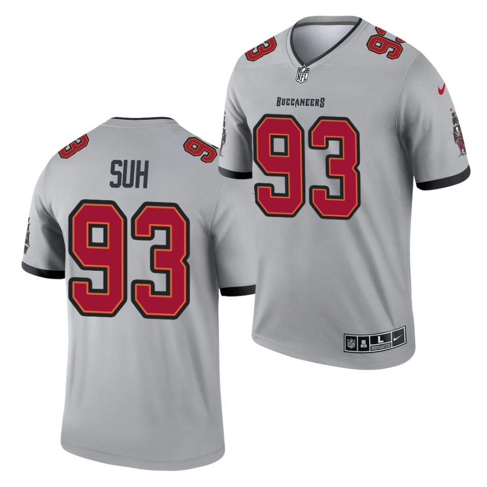 Mens Tampa Bay Buccaneers #93 Ndamukong Suh Nike Gray 2021 Inverted Legend Jersey