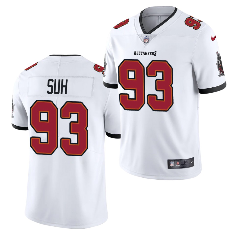 Mens Tampa Bay Buccaneers #93 Ndamukong Suh Nike Road White Vapor Limited Jersey