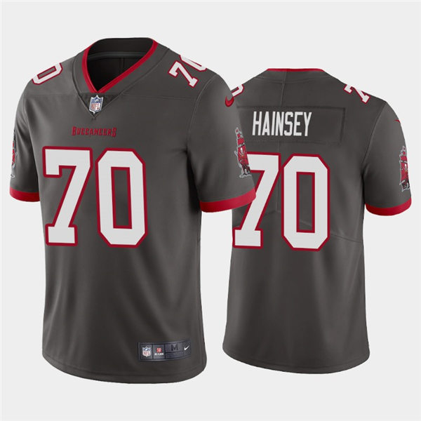 Mens Tampa Bay Buccaneers #70 Robert Hainsey Nike Pewter Alternate Vapor Limited Jersey
