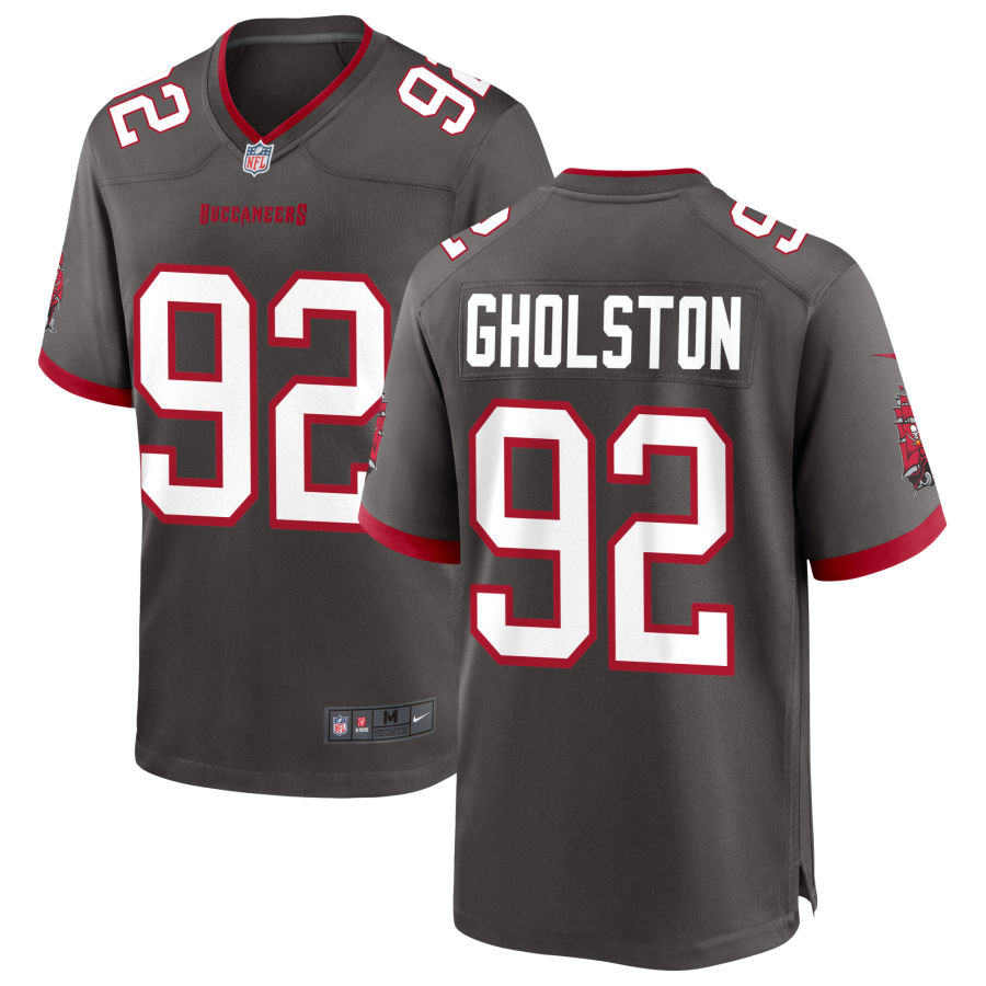 Mens Tampa Bay Buccaneers #92 William Gholston Nike Pewter Alternate Vapor Limited Jersey