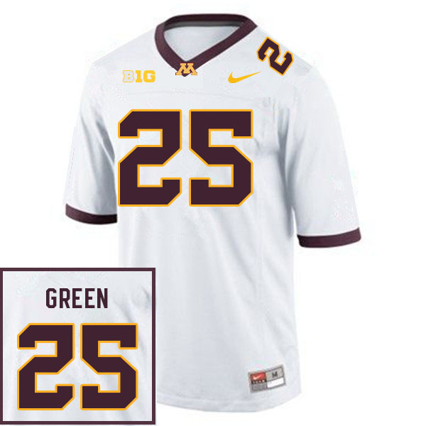 Mens Minnesota Golden Gophers #25 Darius Green Nike 2020 White NCAA College Football Game Jersey