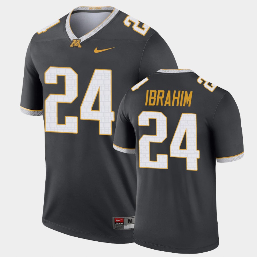 Mens Minnesota Golden Gophers #24 Mohamed Ibrahim Nike Gray Alternate Legend College Football Jersey