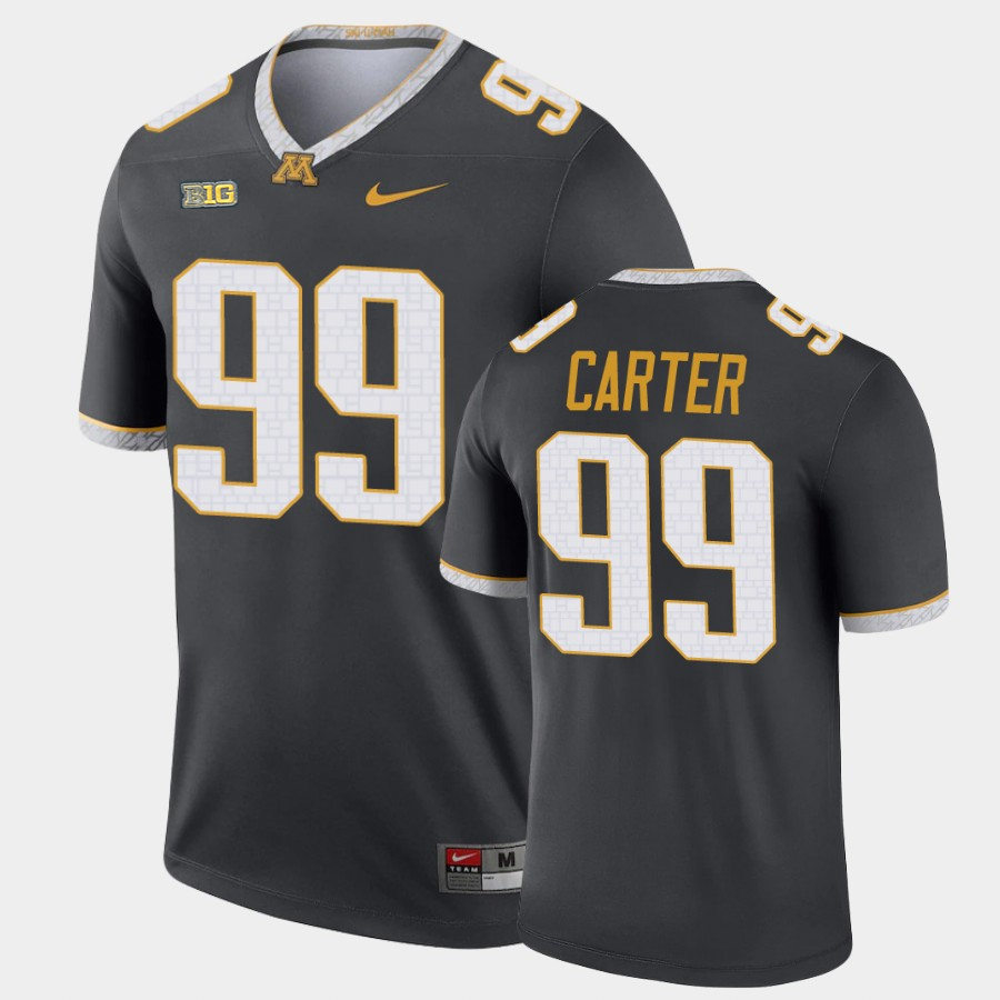 Mens Minnesota Golden Gophers #99 DeAngelo Carter Nike Gray Alternate Legend College Football Jersey