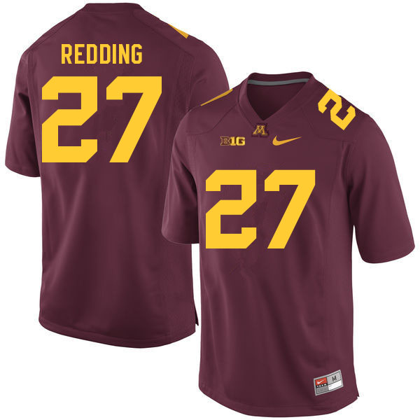Mens Minnesota Golden Gophers #27 Quentin Redding Nike 2018 Maroon Gold College Football Jersey