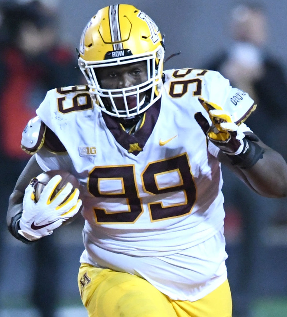 Mens Minnesota Golden Gophers #99 DeAngelo Carter Nike 2020 White NCAA College Football Game Jersey