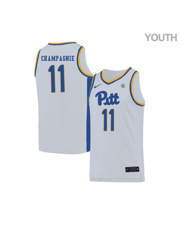 Youth Pittsburgh Panthers #11 Justin Champagnie Nike 2019 White College Basketball Game Jersey