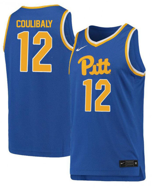 Mens Pittsburgh Panthers #12 Abdoul Karim Coulibaly Nike 2019 Royal College Basketball Game Jersey