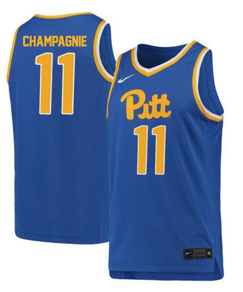 Mens Pittsburgh Panthers #11 Justin Champagnie Nike 2019 Royal College Basketball Game Jersey