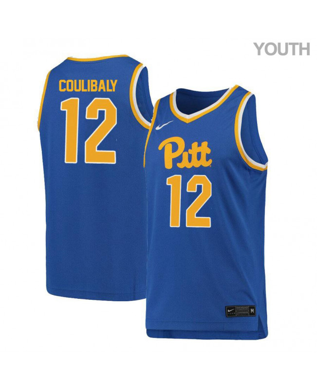Youth Pittsburgh Panthers #12 Abdoul Karim Coulibaly Nike 2019 Royal College Basketball Game Jersey