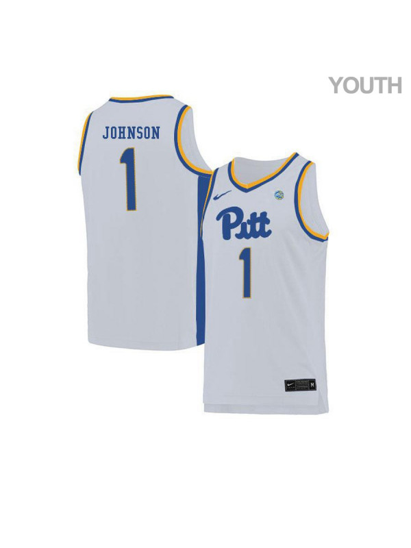 Youth Pittsburgh Panthers #1 Xavier Johnson Nike 2019 White College Basketball Game Jersey